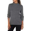 imageAmazon Essentials Womens ClassicFit Lightweight Cable LongSleeve Mock Neck SweaterCharcoal Heather
