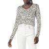 imageAmazon Essentials Womens ClassicFit Lightweight LongSleeve VNeck Sweater Available in Plus SizeWhite Cheetah