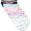 imageAmazon Essentials Womens Cotton Bikini Brief Underwear Available in Plus Size MultipacksBlack FloralBlueLilacPinkStripeWhite Ditsy Floral