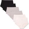 imageAmazon Essentials Womens Cotton High Waisted Underwear Pack of 6BlackGrey HeatherWhite