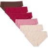 imageAmazon Essentials Womens Cotton Hipster Underwear  Discontinued Colors Pack of 6BlushBrownBurgundyPink