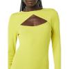 imageAmazon Essentials Womens Fine Rib Long Sleeve Cutout Bodysuit Previously Daily RitualBright Olive Green