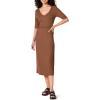 imageAmazon Essentials Womens Fine Rib Side CutOut Dress Previously Daily RitualChocolate