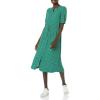 imageAmazon Essentials Womens Fit and Flare HalfSleeve Waisted Midi ALine Dress with PocketsGreen Vine Print