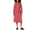 imageAmazon Essentials Womens Georgette Long Sleeve Midi Length Shirt DressTomato Red Ditsy Floral