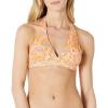 imageAmazon Essentials Womens LightSupport Tie Halter Bikini Swimsuit Top Available in Plus SizeYellow Multi Folk Floral