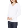 imageAmazon Essentials Womens Lightweight LongSleeve VNeck Sweater 100 CottonWhite