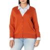 imageAmazon Essentials Womens Lightweight VNeck Cardigan Sweater Available in Plus SizeRust