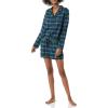 imageAmazon Essentials Womens Lightweight Woven Flannel Pajama Set with ShortsDark Green Navy Blackwatch Plaid