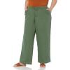 imageAmazon Essentials Womens Linen Blend Drawstring Relaxed Fit Wide Leg Pant Available in Plus SizeMilitary Green