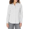 imageAmazon Essentials Womens Long Sleeve Button Down Stretch Oxford Shirt Available in Plus SizeGrey Stripe
