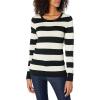 imageAmazon Essentials Womens LongSleeve Lightweight Crewneck Sweater Available in Plus SizeBlack Oatmeal Heather Rugby Stripe