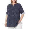 imageAmazon Essentials Womens LongSleeve Woven BlouseNavy Dots