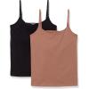 imageAmazon Essentials Womens Maternity Nursing Friendly Camisole with Adjustable Straps and Builtin Shelf Bra Pack of 2BlackBrown