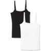 imageAmazon Essentials Womens Maternity Nursing Friendly Camisole with Adjustable Straps and Builtin Shelf Bra Pack of 2BlackWhite