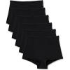 imageAmazon Essentials Womens Microfiber High Waisted Boyshort Pack of 6Black