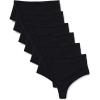 imageAmazon Essentials Womens Microfiber High Waisted Thong Pack of 6Black
