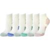 imageAmazon Essentials Womens Performance Cotton Cushioned Athletic Ankle Socks 6 PairsBlueGreyPinkTealWhiteMulti
