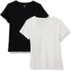 imageAmazon Essentials Womens Regular Fit 100 Cotton VNeck Short Sleeve TShirt MultipacksBlackWhite