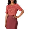 imageAmazon Essentials Womens RegularFit Georgette Short Sleeve TopTomato Red Ditsy Floral