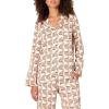 imageAmazon Essentials Womens RegularFit LongSleeve Satin Sleep Shirt Only Pants Sold SeparatelyPale Pink Blush Leopard