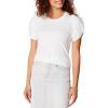 imageAmazon Essentials Womens RegularFit Twist Sleeve Crewneck TShirtWhite