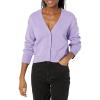 imageAmazon Essentials Womens Relaxed Fit VNeck Cropped CardiganPurple
