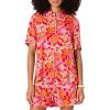 imageAmazon Essentials Womens RelaxedFit Fluid Twill ButtonDown Shirt Short Sold SeparatelyBright Poppy Red Multi Folk Floral