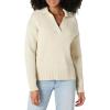 imageAmazon Essentials Womens RelaxedFit Heavyweight Cotton Polo Pullover SweaterSand Heather