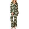 imageAmazon Essentials Womens Satin Pajama Shirt and Pants SetDark Green Beige Zebra