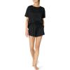 imageAmazon Essentials Womens Satin Short Sleeve TShirt and Short Sleepwear SetBlack