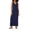 imageAmazon Essentials Womens SideSlit Jersey VNeck Maxi Length DressNavy