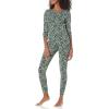 imageAmazon Essentials Womens SnugFit Cotton Sleepwear Pajama Set Available in Plus SizeBlack Folkloric