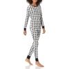 imageAmazon Essentials Womens SnugFit Cotton Sleepwear Pajama Set Available in Plus SizeBlackWhite  Buffalo Plaid
