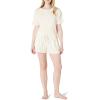 imageAmazon Essentials Womens Soft Cotton Blend Short Sleeve TShirt and Short Sleepwear SetIvory