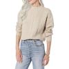 imageAmazon Essentials Womens SoftTouch Modern Cable Crewneck Sweater Available in Plus SizeTan Heather