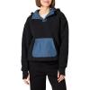 imageAmazon Essentials Womens Teddy Fleece Quarter Button Hooded JacketBlack