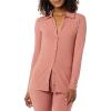 imageAmazon Essentials Womens Wide Rib Long Sleeve Buttonup Collared Cardigan Pants Sold SeparatelyTerracotta