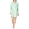 imageAmazon Essentials Womens Woven Flannel Notch Collar Nightgown Available in Plus SizeMint Green Forest Animals
