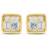 imageAmazon Essentials Yellow 10K Gold 025 cttw Round Princess and Baguette Diamonds Stud Earrings