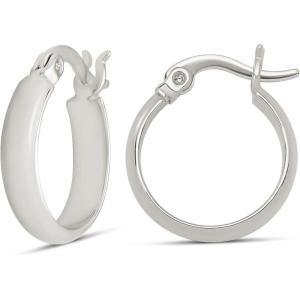 imageAmazon Essentials 14K Gold or Sterling Silver Plated Polished Dome HoopSilver