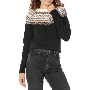 imageAmazon Essentials Crewneck Sweater for Women SoftTouchBlack Classic Fairisle
