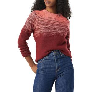 imageAmazon Essentials Crewneck Sweater for Women SoftTouchBurgundy Coral Pink Ombre