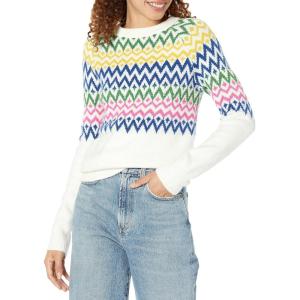 imageAmazon Essentials Crewneck Sweater for Women SoftTouchWhite Winter Fairisle