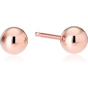 imageAmazon Essentials Plated Sterling Silver Polished Ball Stud Earrings  previously Amazon CollectionRose Gold