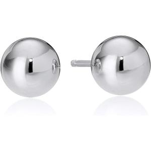 imageAmazon Essentials Plated Sterling Silver Polished Ball Stud Earrings  previously Amazon CollectionSilver