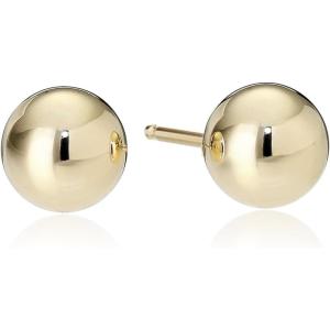imageAmazon Essentials Plated Sterling Silver Polished Ball Stud Earrings  previously Amazon CollectionYellow Gold