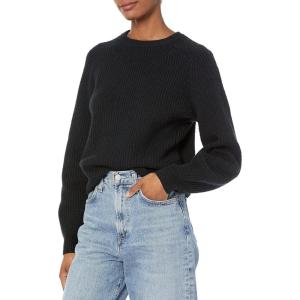 imageAmazon Essentials Ribbed Long Sleeve Sweaters for Women CrewneckBlack