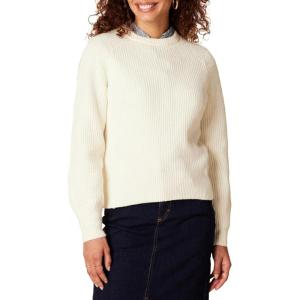 imageAmazon Essentials Ribbed Long Sleeve Sweaters for Women CrewneckEggshell White