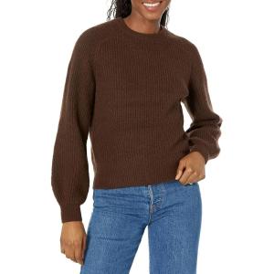 imageAmazon Essentials Ribbed Long Sleeve Sweaters for Women CrewneckEspresso
